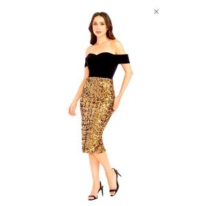 DRESS THE POPULATION  Women's Bailey Sequined-Skirt Dress